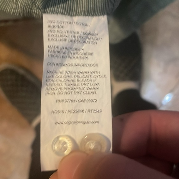 Original Penguin (heritage slim fit) casual button down, green, collared shirt. - Picture 8 of 8